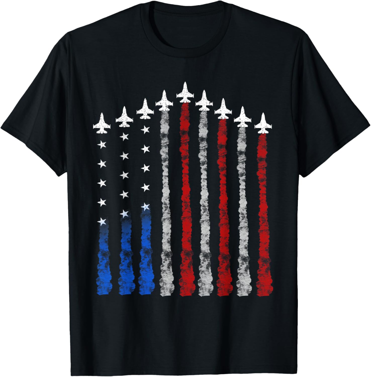4Th Of July Fighter Jet Airplane Red White Blue Usa Flag