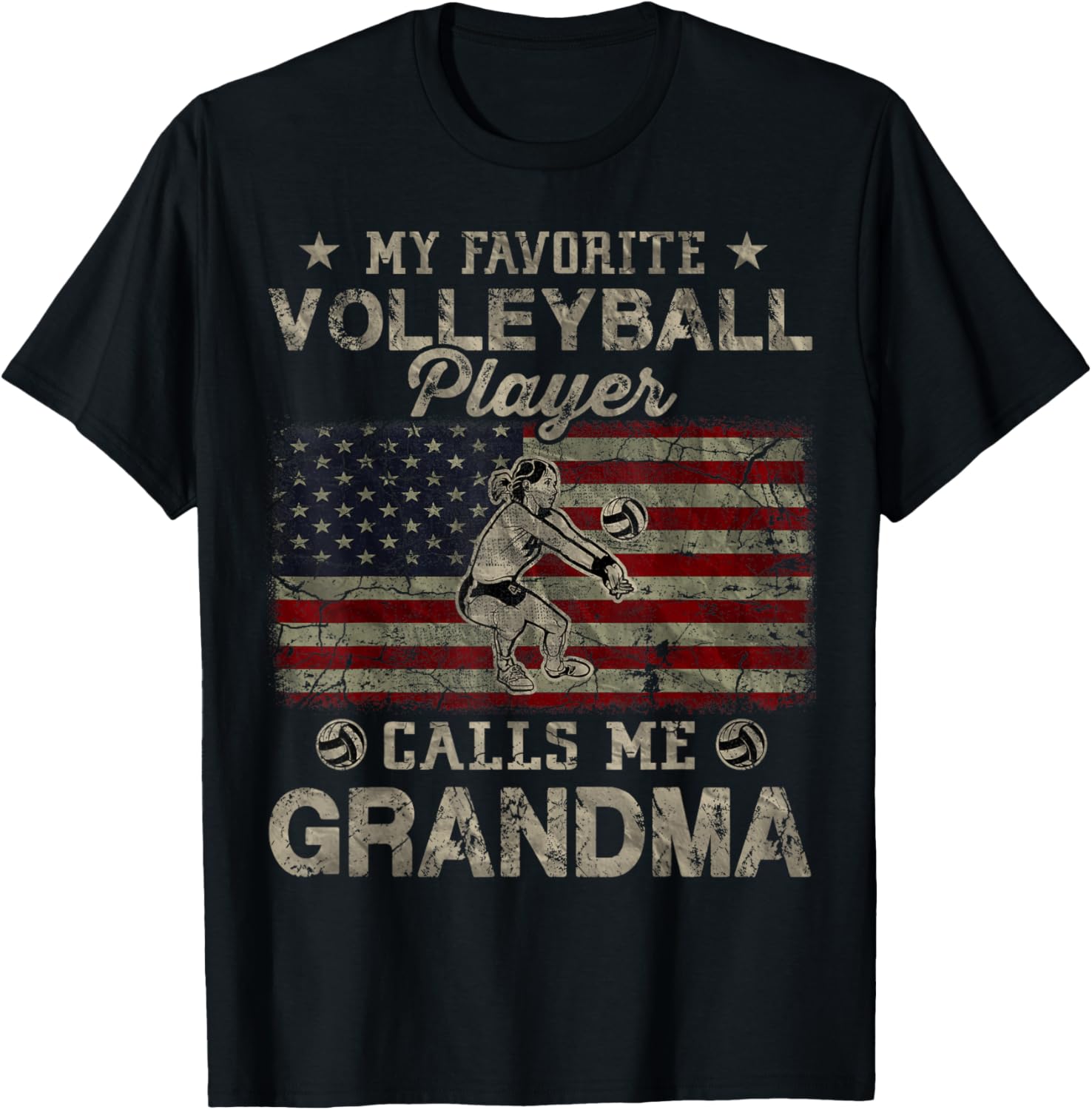 My Favorite Volleyball Player Calls Me Grandma Usa Flag