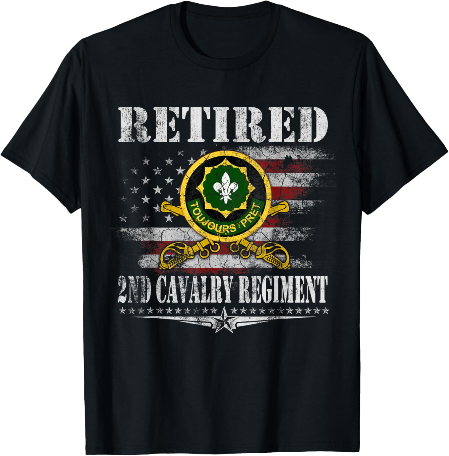 Retired 2Nd Armored Cavalry Regiment Veteran Flag Patriotic