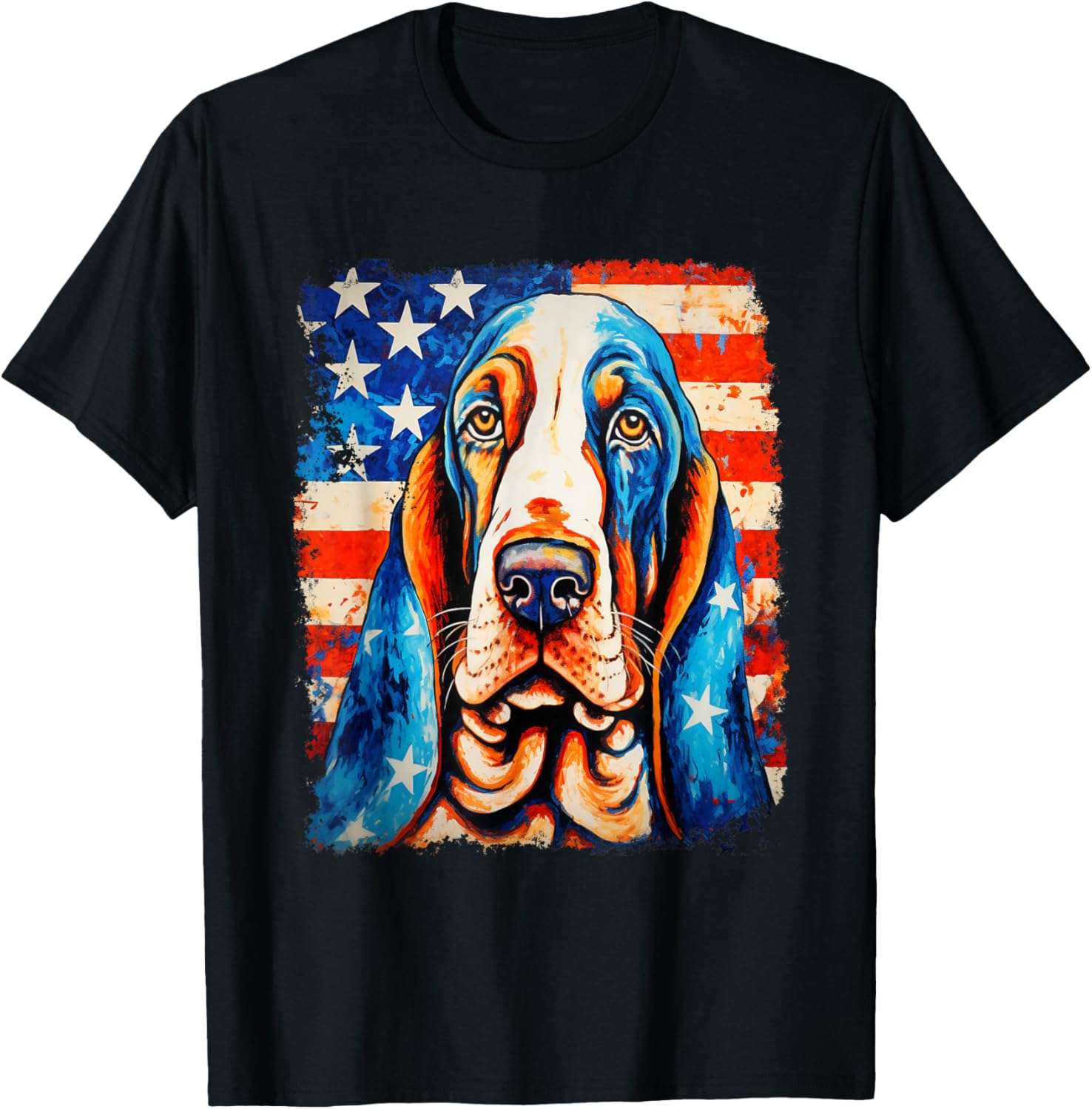 Patriotic Usa Flag Dog Basset Hound