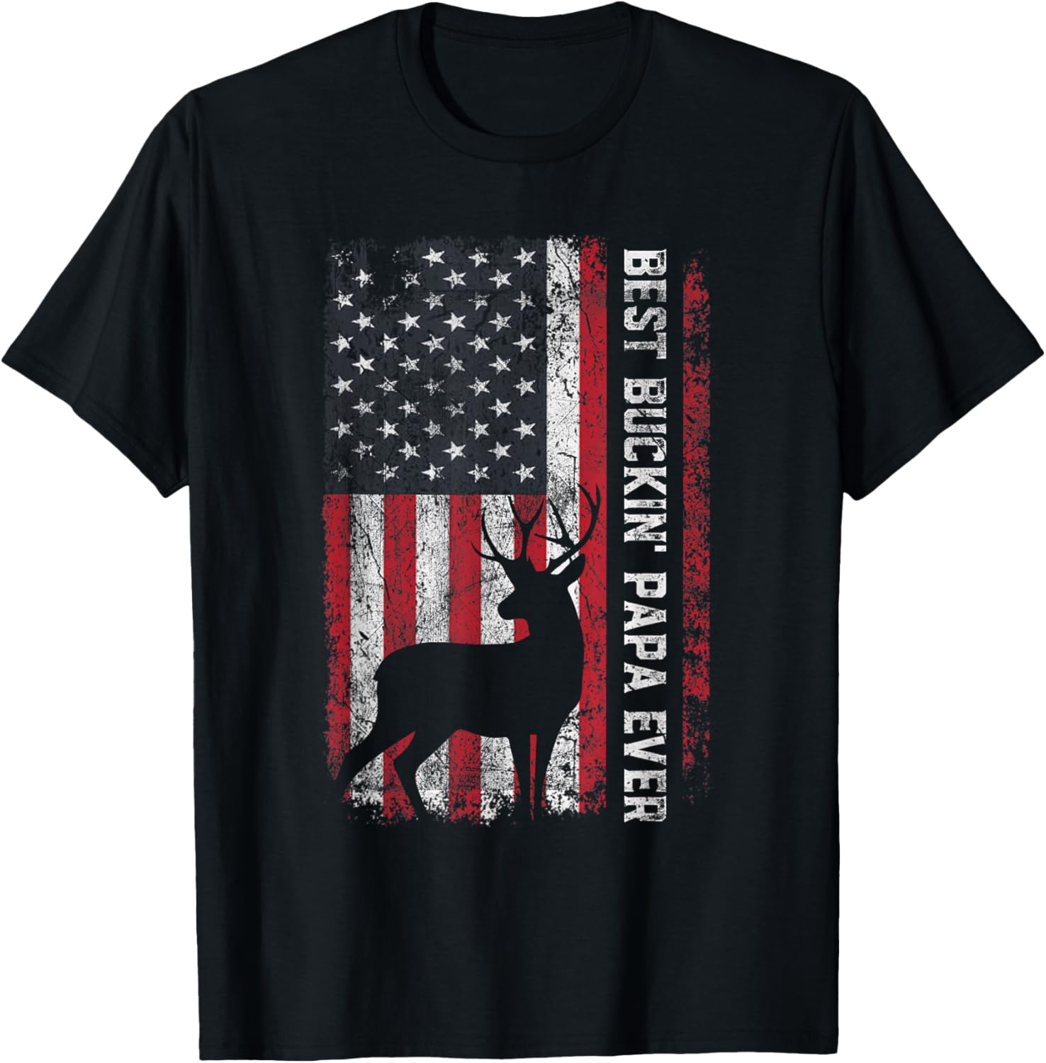 Usa Flag Best Buckin Papa Ever Deer Hunting Fathers Day