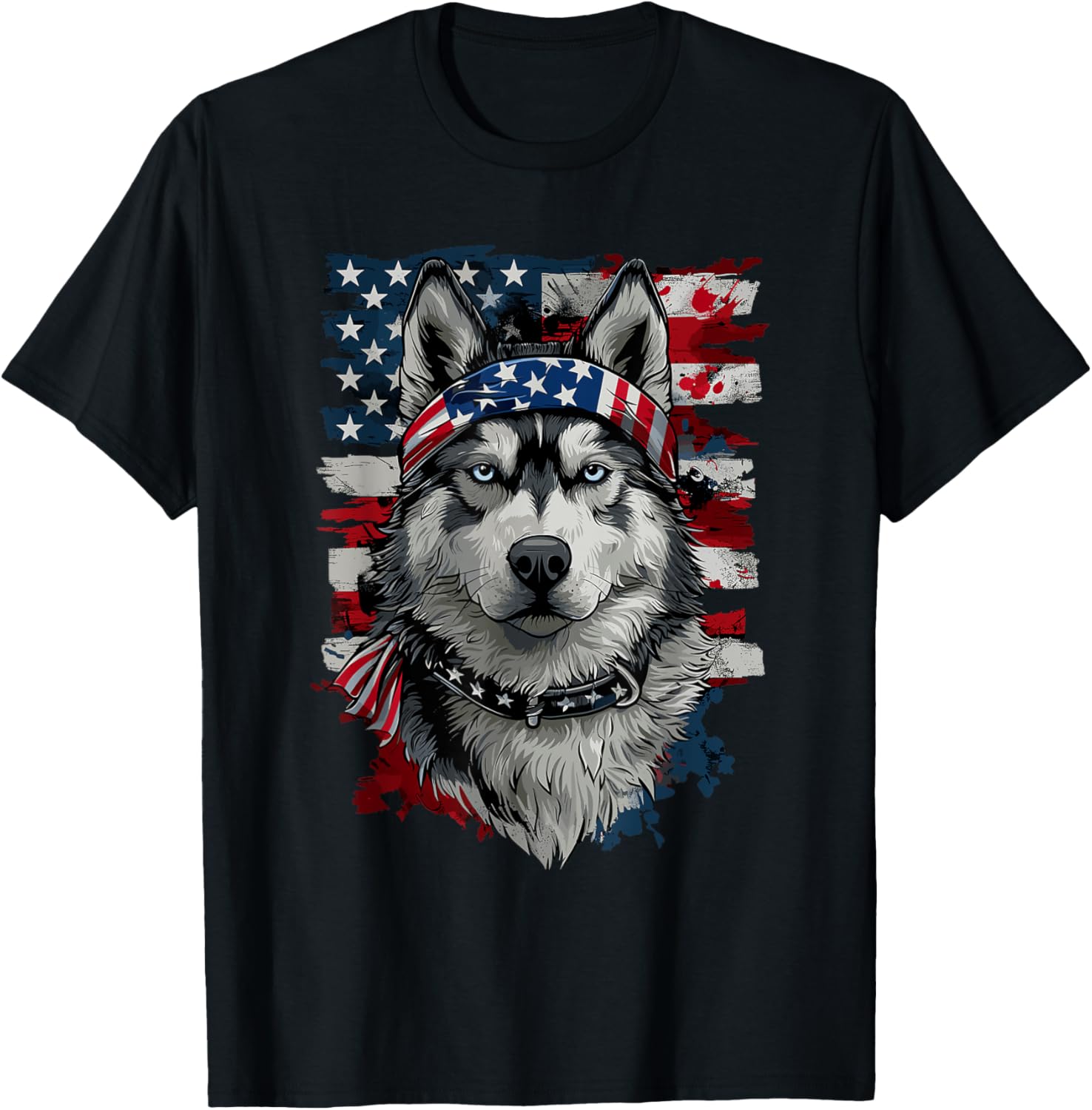 Husky Dog Patriotic 4Th Of July Usa American Flag