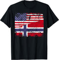 Norwegian Roots Half American Flag Usa Norway Flag