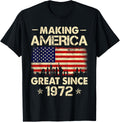 Making America Great Since 1972 Retro Birthday Usa Flag