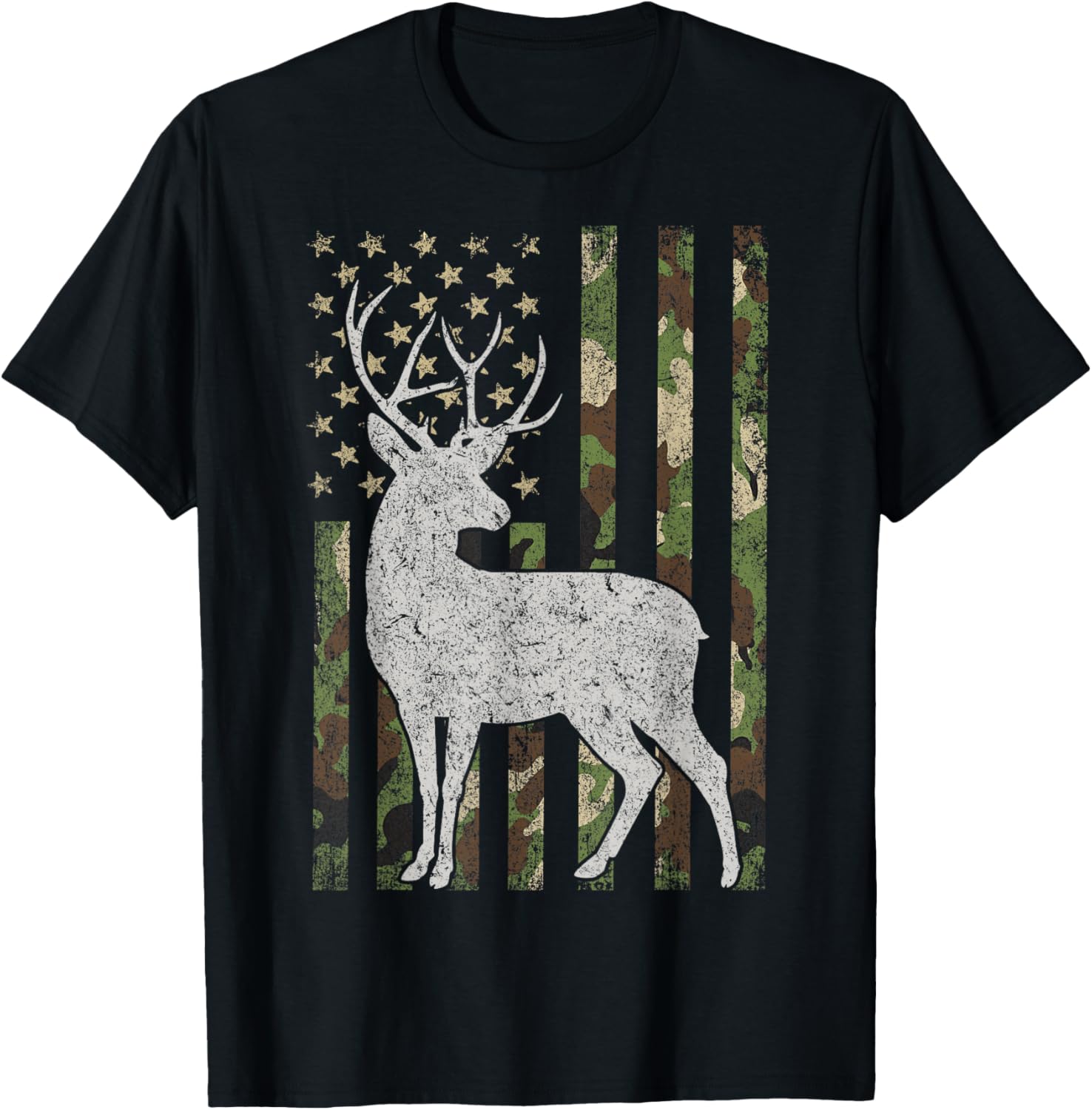 Whitetail Buck Deer Hunting American Camouflage Usa Flag