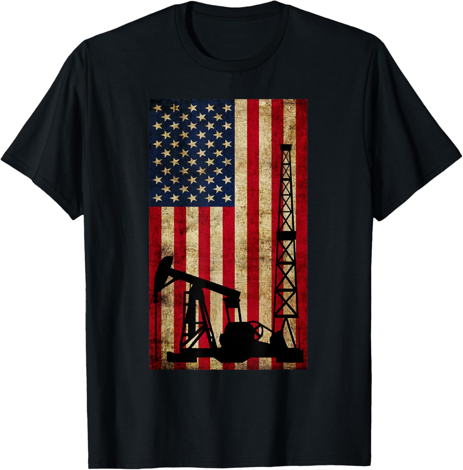Vintage Landman Usa Flag Oil Rig Pump Gas Workers Red Gifts