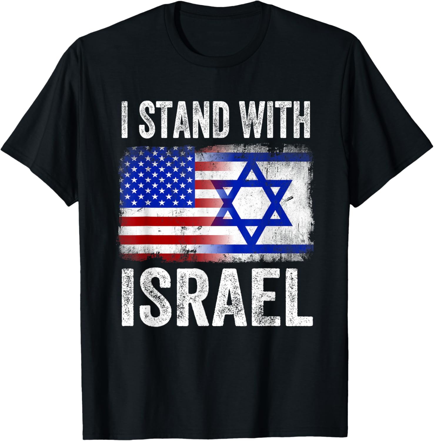 I Stand With Israel Patriotic T Shirt Usa And Israel Flag