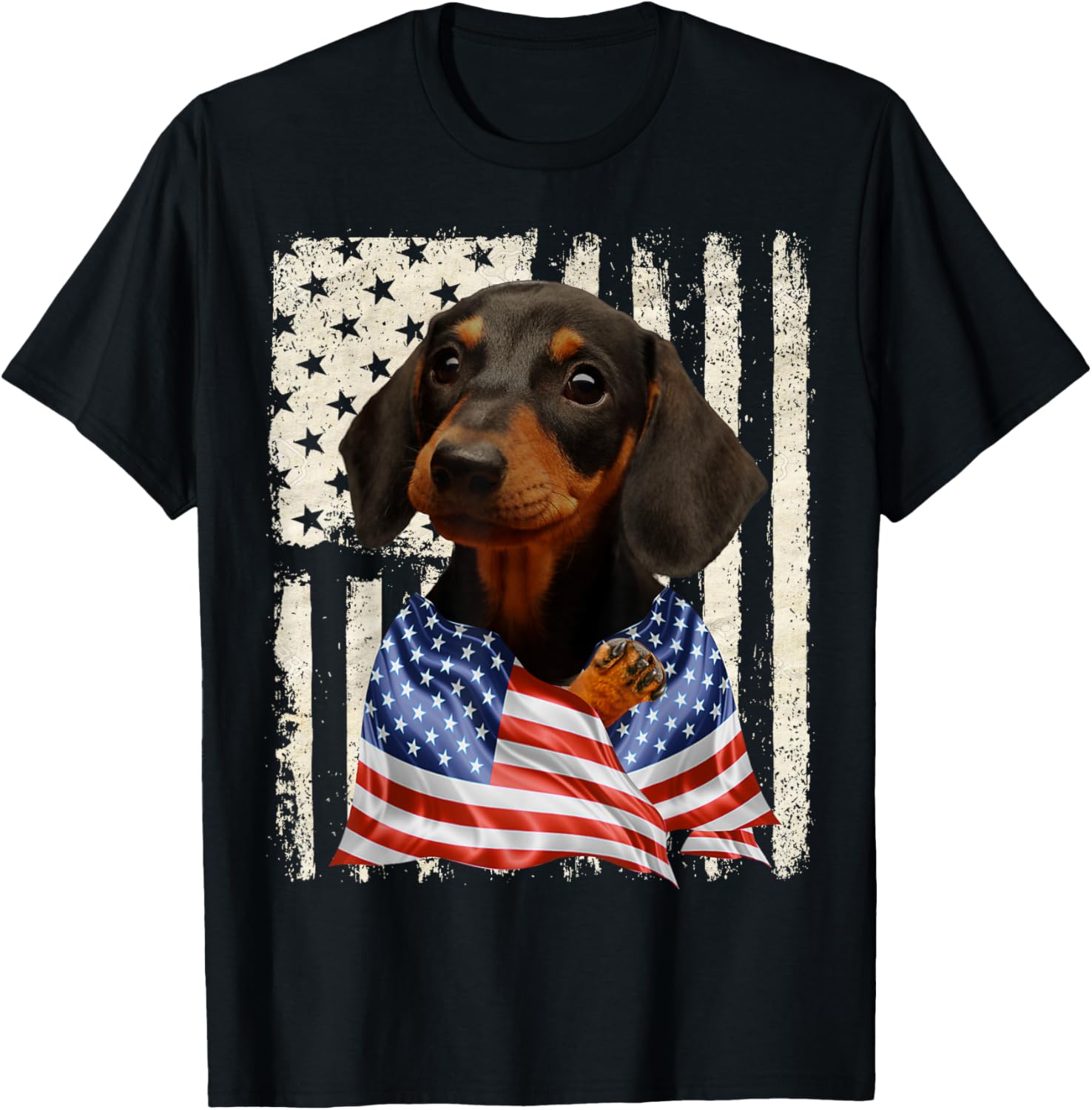 Dachshund Dog American Flag 4Th Of July Patriotic T Shirt