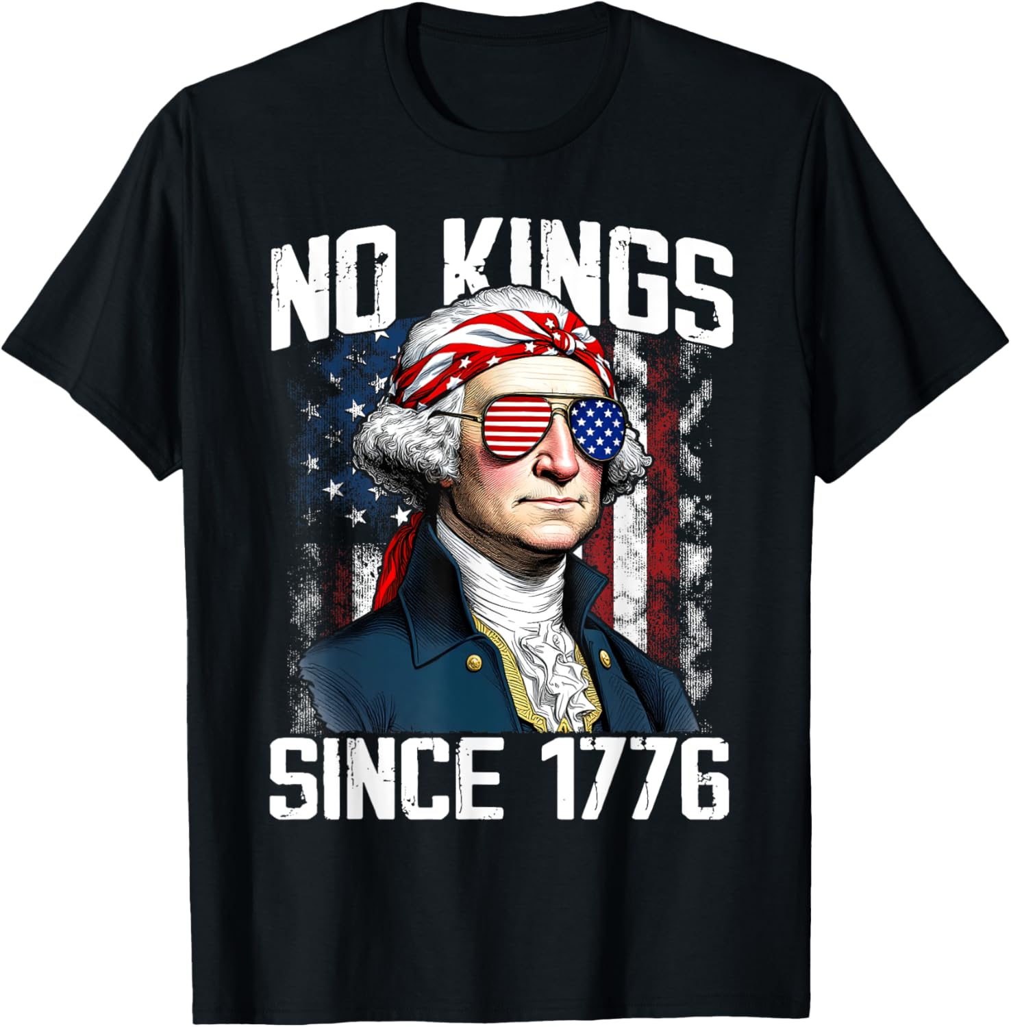 No Kings In America Since 1776 Distressed Usa Flag Vintage