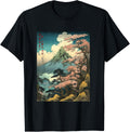 Traditional Cherry Blossom Woodblock Japanese Graphical