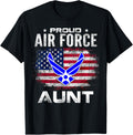 Proud Air Force Aunt With American Flag Gift Veteran