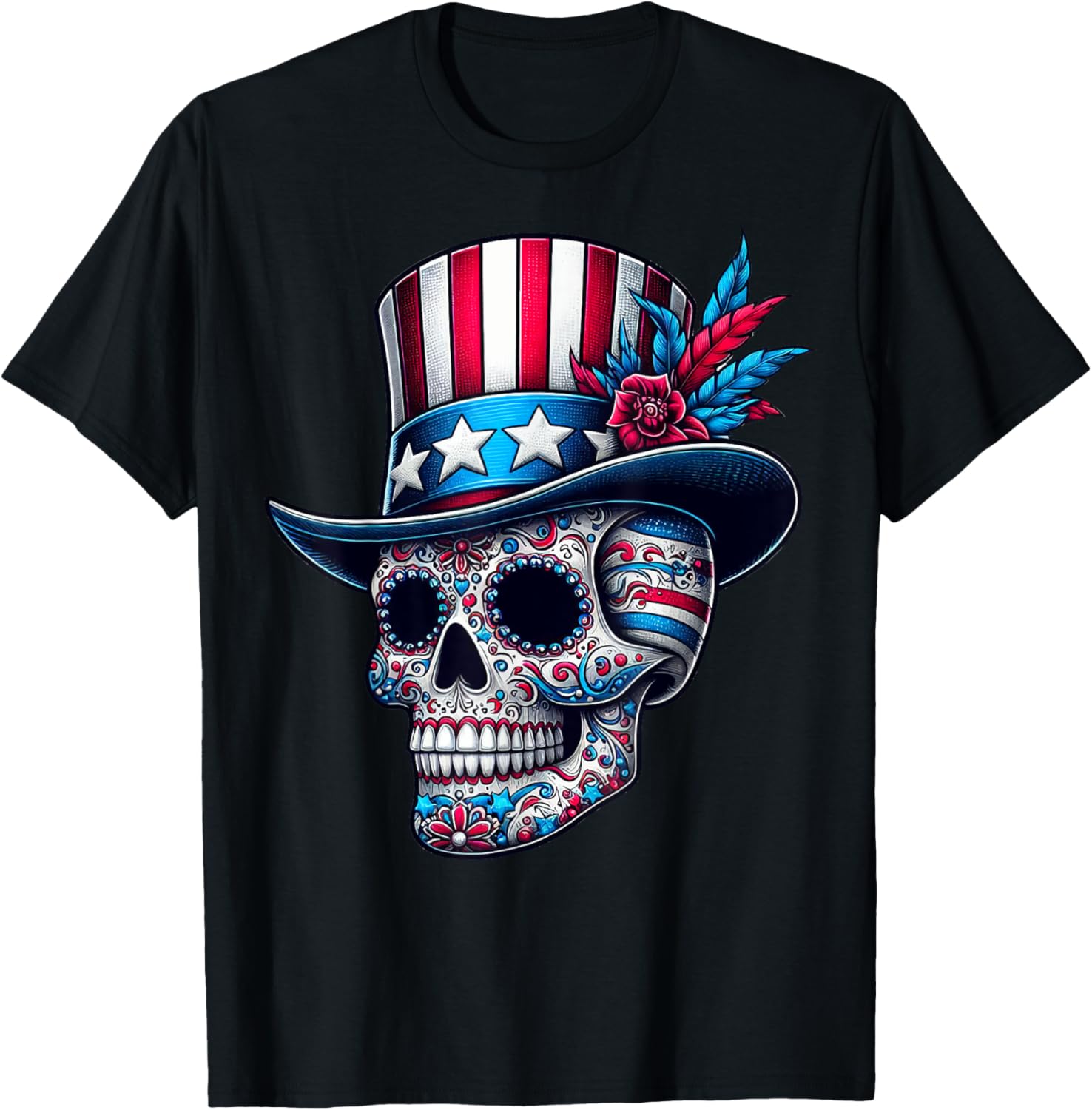 Independence Day Usa Patriot Skull 4Th Of July Sugar Skull