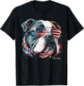 English Bulldog Dog 4Th Of July American Flag Usa Funny