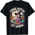 Fiber Witch At Work Funny Design For Yarn Crafters Halloween