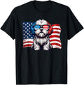 Vintage Lhasa Apso Dogs American Flag Sunglasses Patriotic