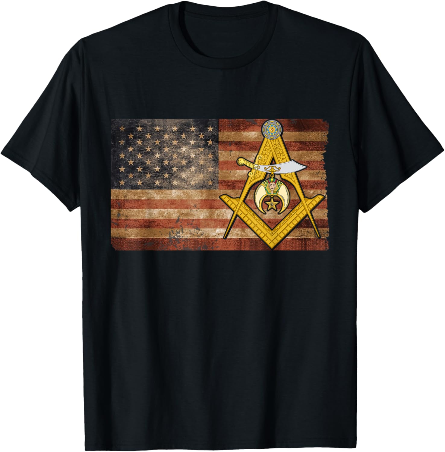 Shriners Usa Flag Emblem Compass Square Mason Fathers Day