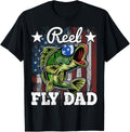 Mens Reel Fly Dad Fishing American Flag Funny Fathers Day Gift