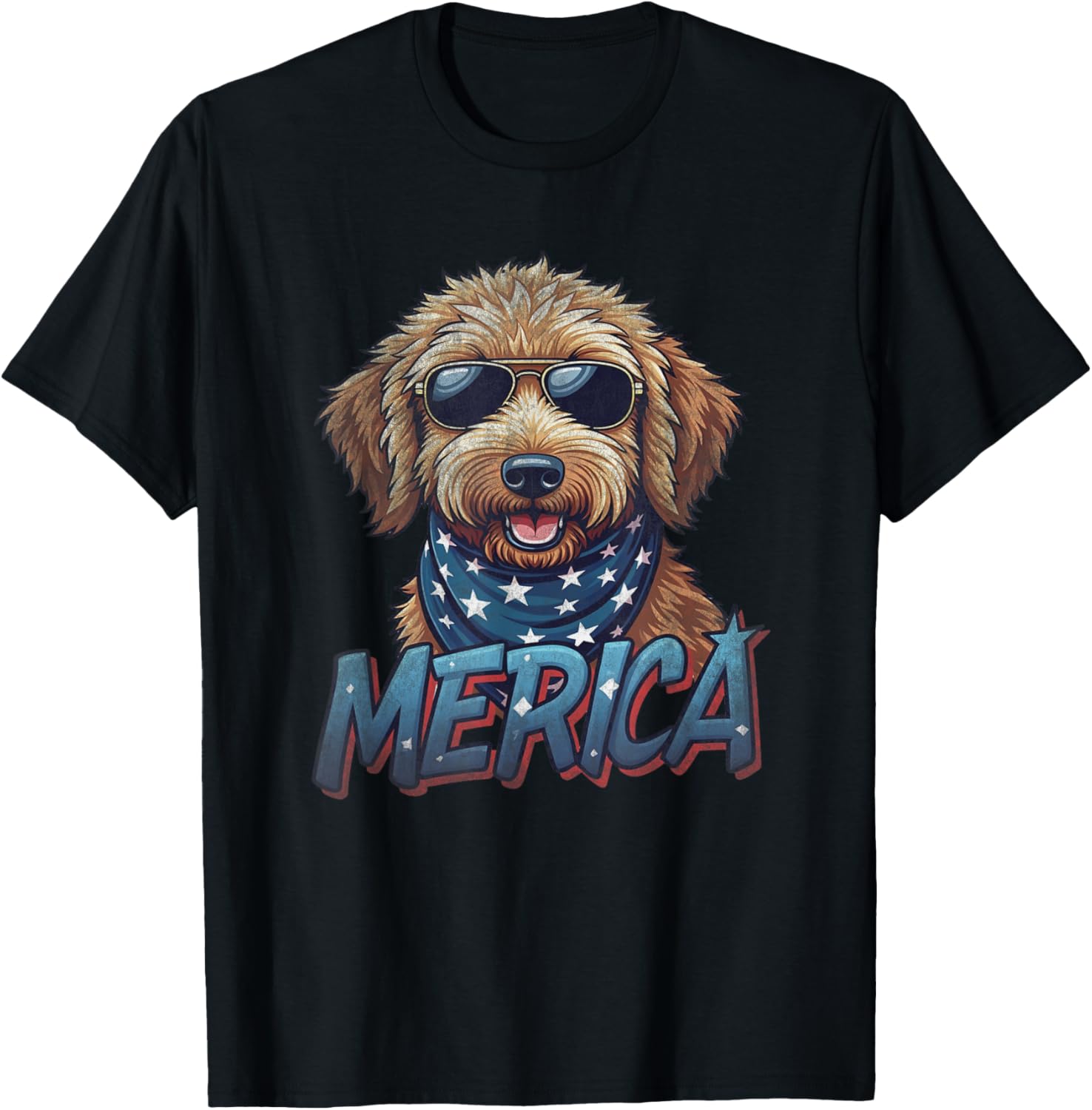 Vintage Goldendoodle 4Th Of July Merica