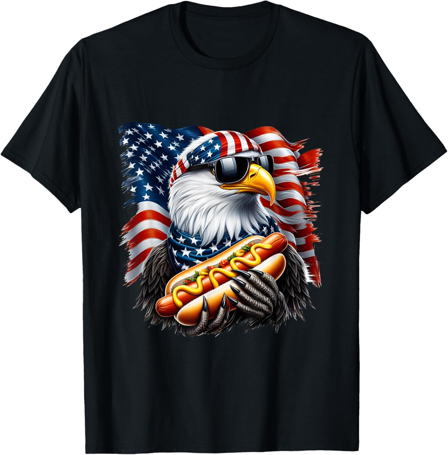 American Patriotic 4Th Of July Funny Bald Eagle Hotdog