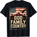 God Family Country With American Flag Mountains And Eagle