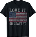 Usa T Shirt Love It Or Leave It Patriotic Retro Fade Men