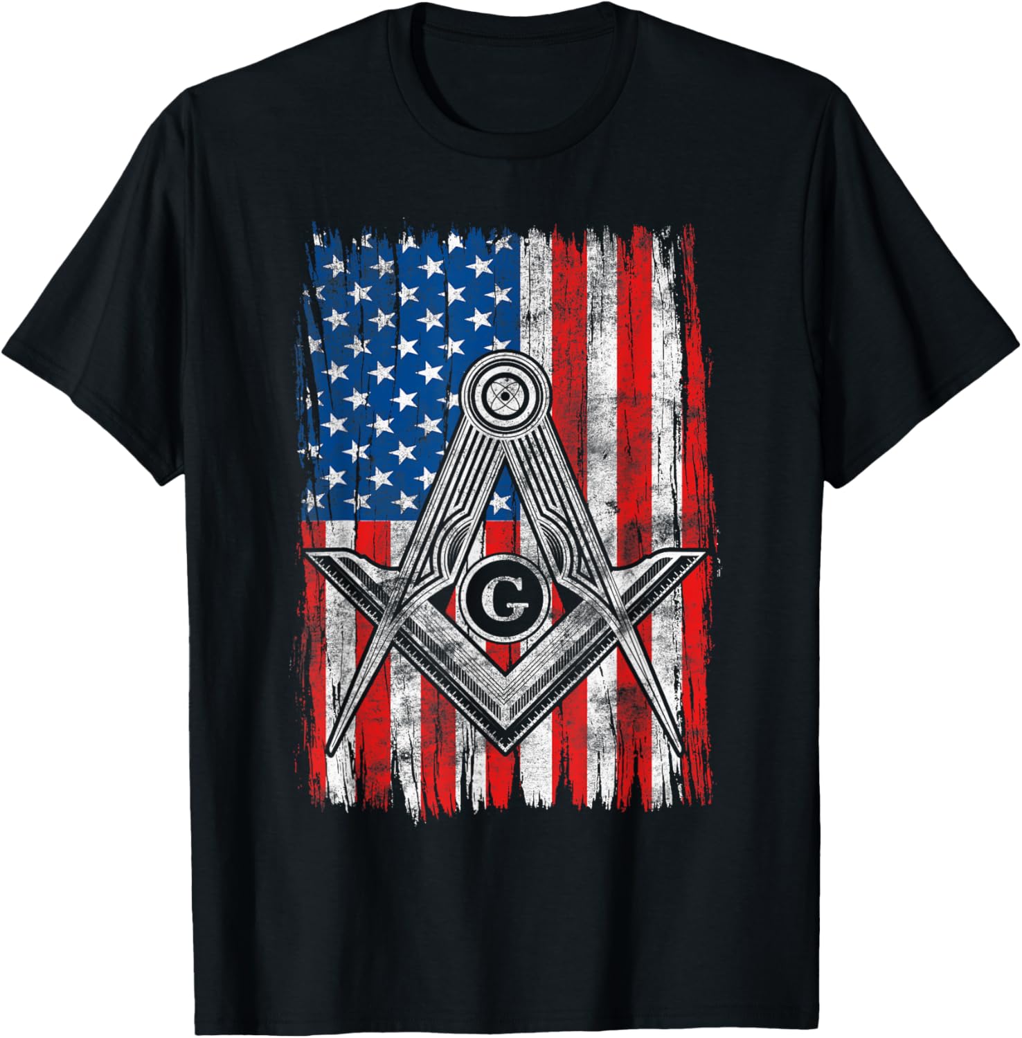 Masonic Usa American Flag Square Compass Freemason