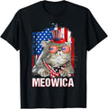 Patriotic Cat 4Th Of July Shirt Meowica American Flag Cat