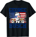 George 43Rd President Drinking Beer Party Usa Flag July 4Th