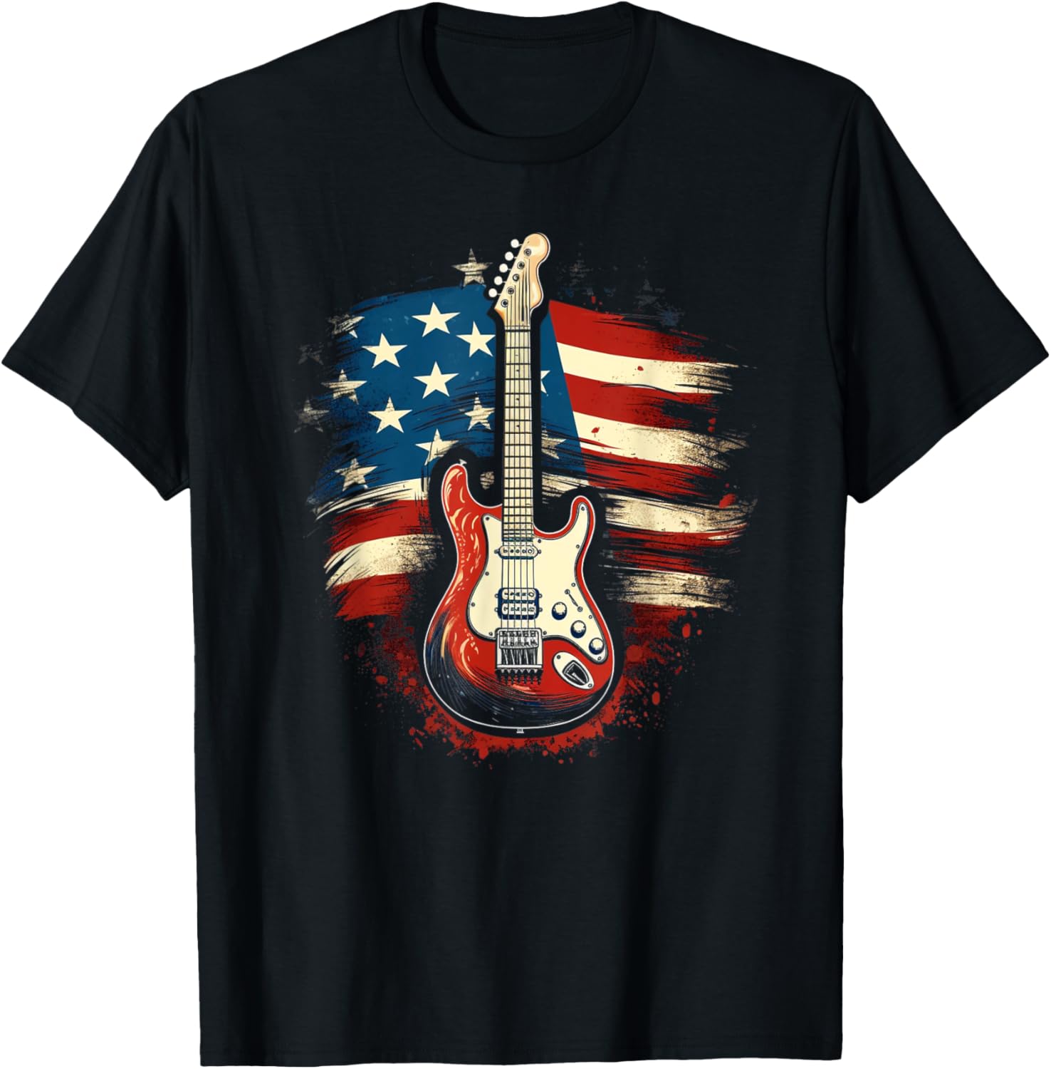 Guitar American Flag Usa Country Music 4Th Of July Gifts