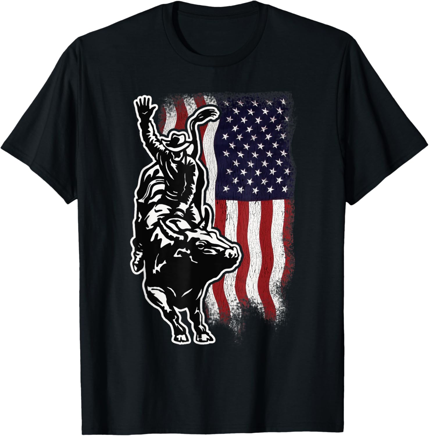 Usa Patriotism Rider Independence Day Gift For Men American Flag Bull Riding Cowboy 4Th Of July Patriotic Rodeo Unisex Adults Boys