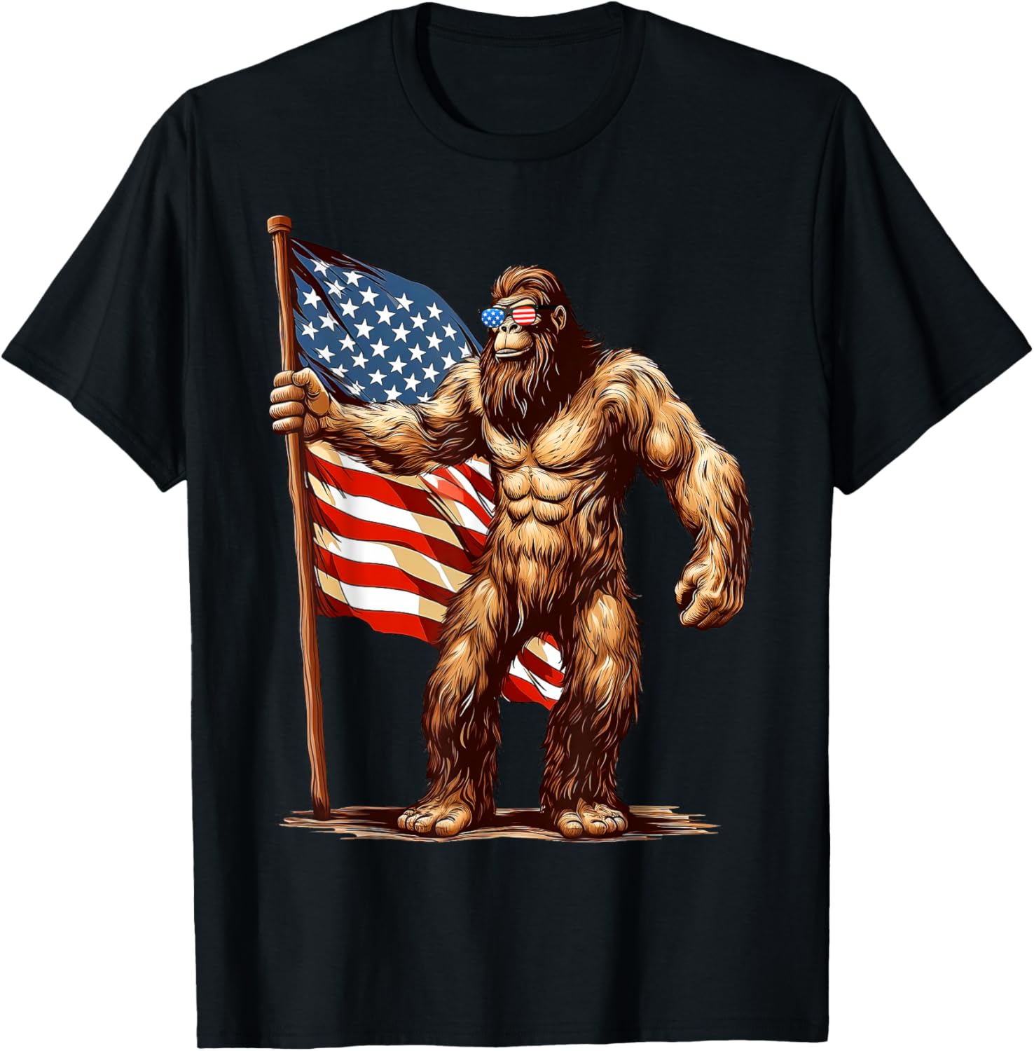 American Flag Bigfoot Sunglasses Patriotic 4Th Of July Usa