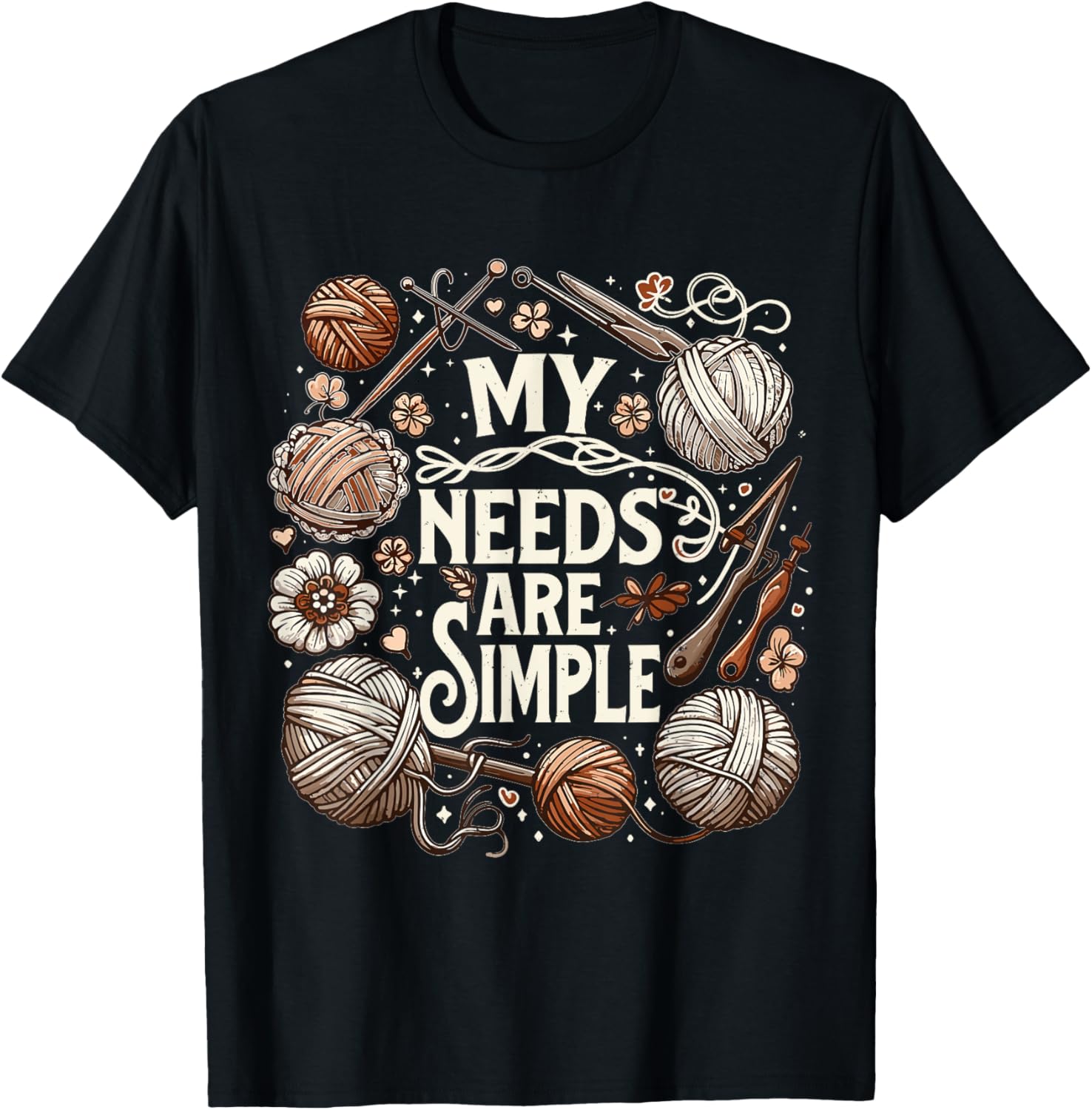 Funny Crochet Crocheting Yarn Knitter T-Shirt, Small