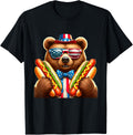 Hotdog Bear Funny Patriotic Bear Usa Flag Wiener 4Th Of July