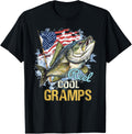 Mens Reel Cool Gramps Fishing American Flag Funny Dad