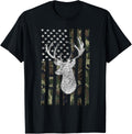Whitetail Buck Deer Hunting American Camouflage Usa Flag Short Sleeve