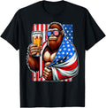 Bigfoot American Flag Drinking Beer 4Th Of July Patriotic