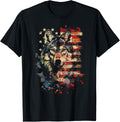 Patriotic Wolf American Flag Usa Wolf Lover Vintage