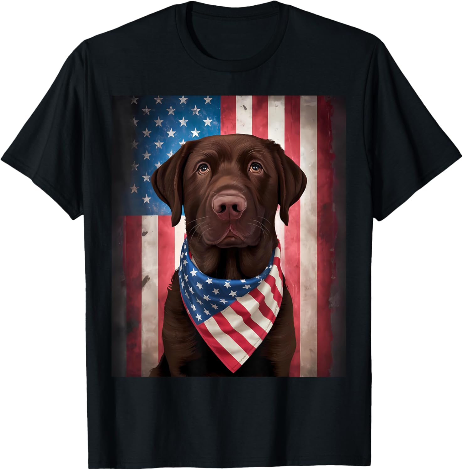 American Chocolate Labrador American Flag 4Th Of July Dog