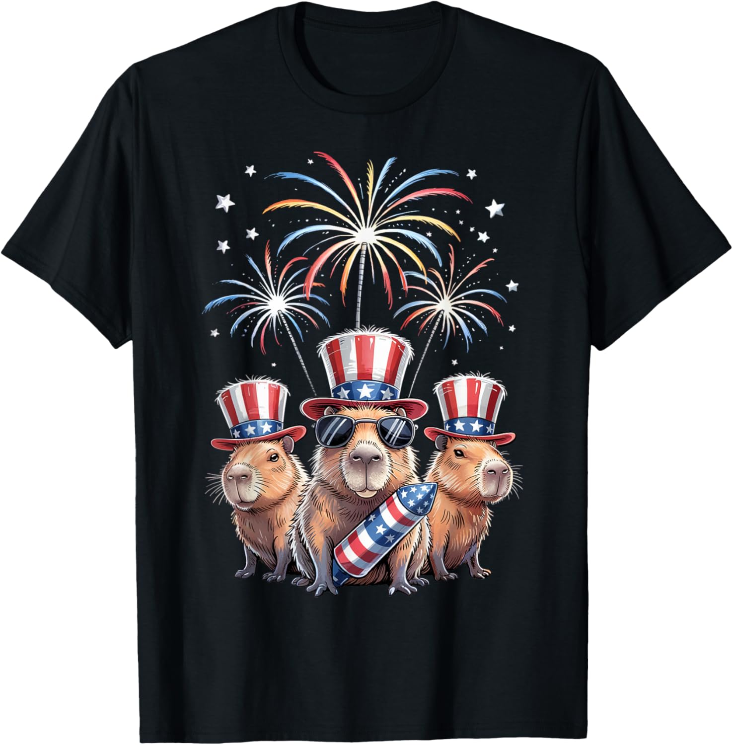 Cool Capybara Patriotic 4Th Of July Capybaras Men Women Kids