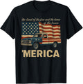 Vintage Classic Truck Merica American Flag Usa 4Th Of July