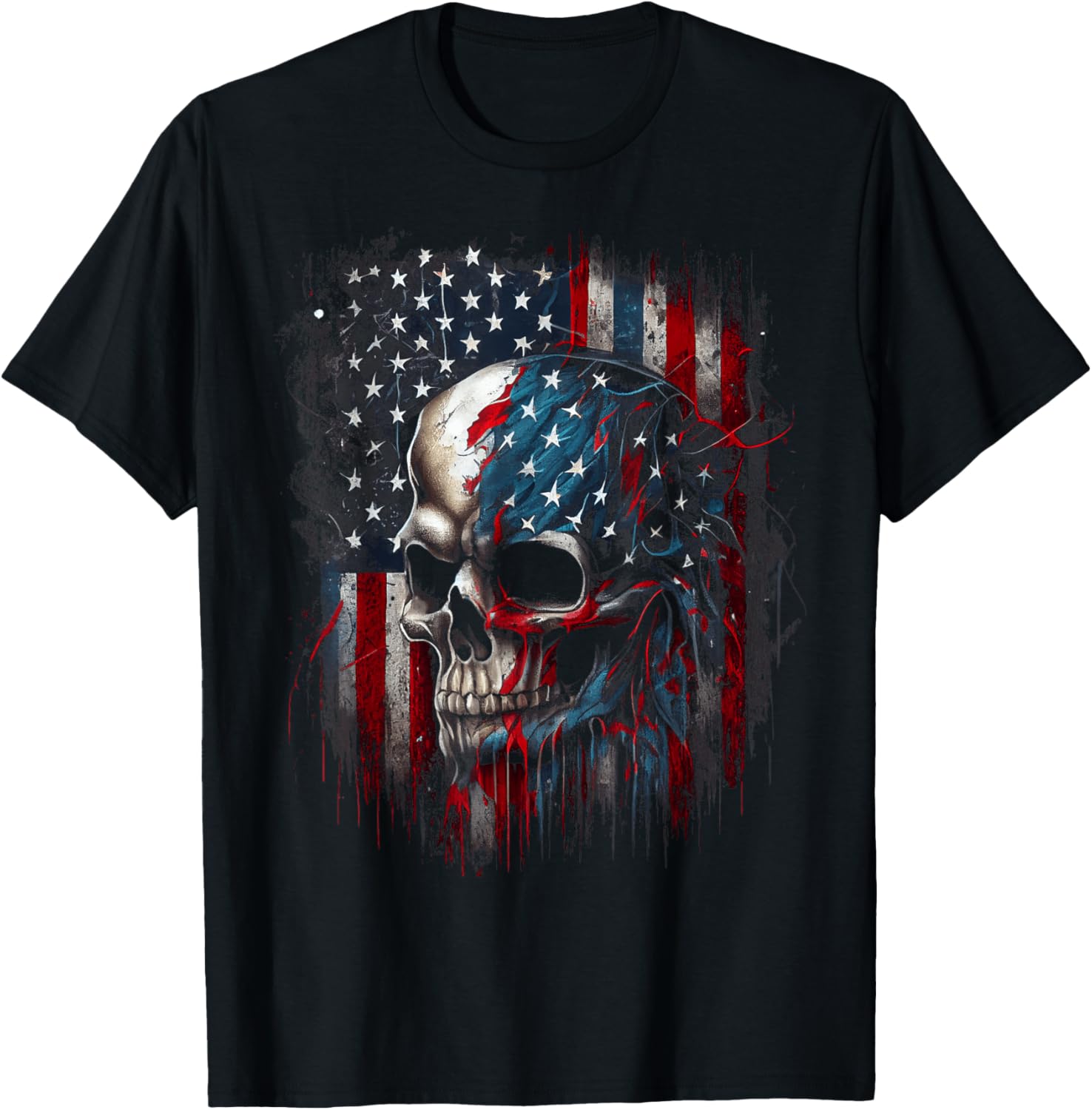 Patriotic Skull American Flag Gifts Graphic