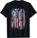 Vintage Us American Flag Proud Volleyball Grandpa Silhouette