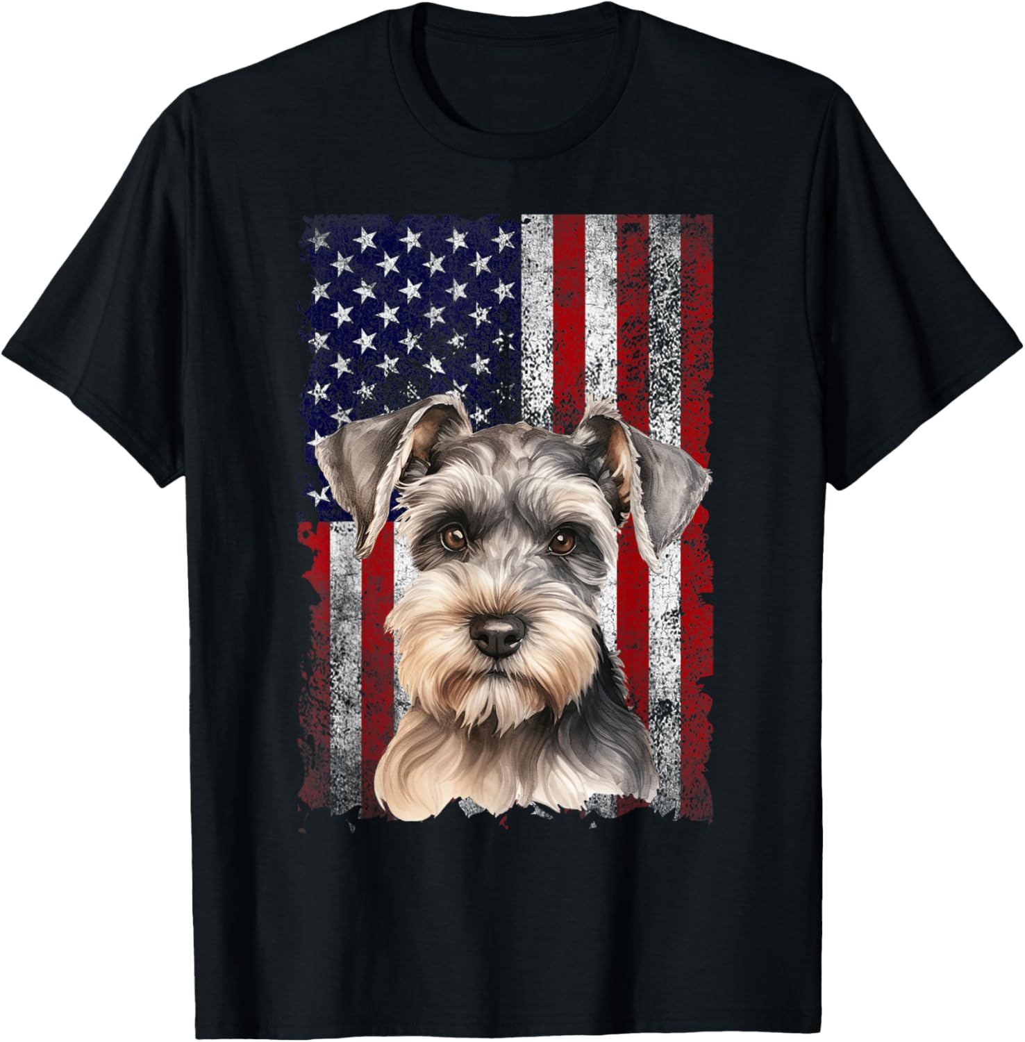 Miniature Schnauzer Dog 4Th Of July American Flag Patriotic