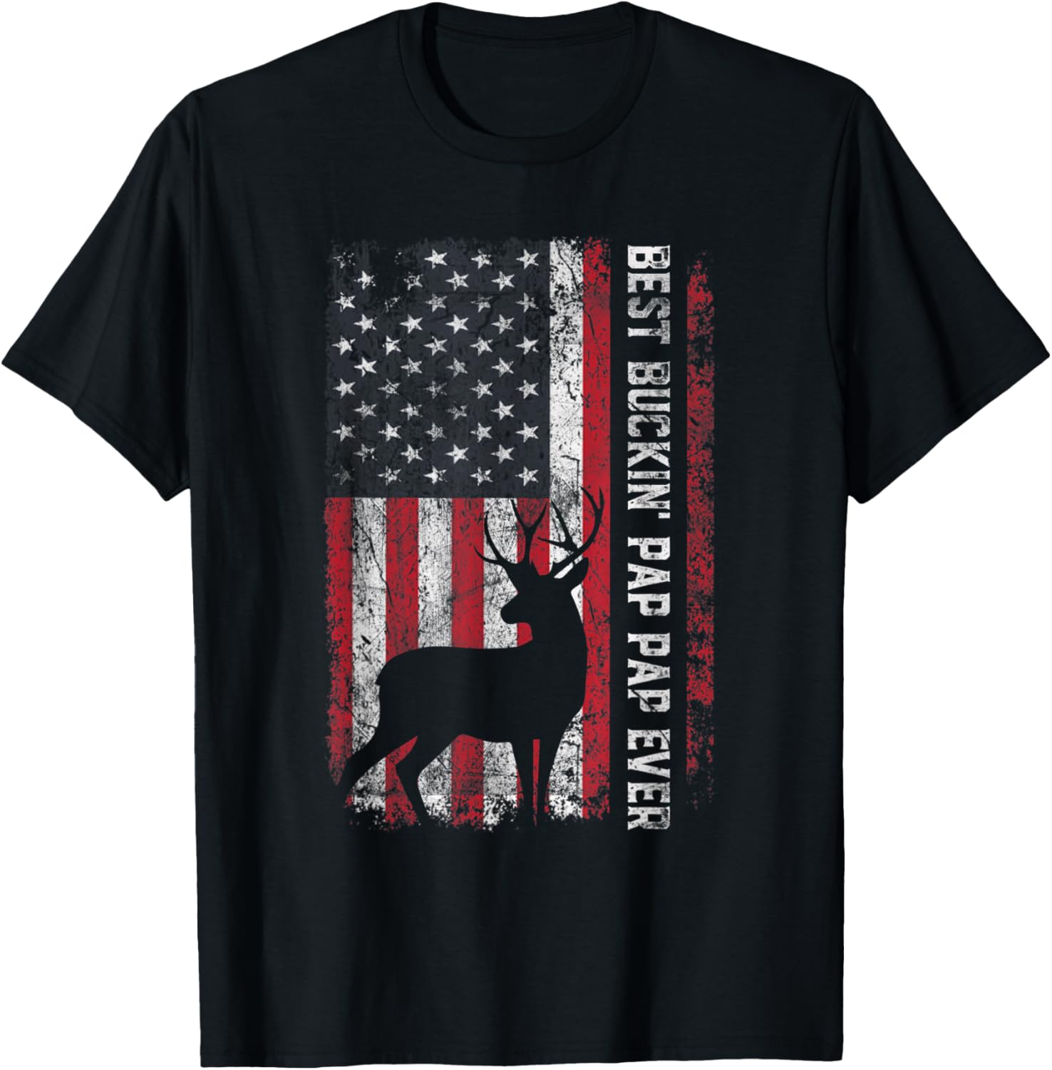 Mens Usa Flag Best Buckin Pap Pap Ever Deer Hunting Fathers Day