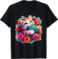Cat Yarn Knitting Crochet Cottagecore Floral Anime