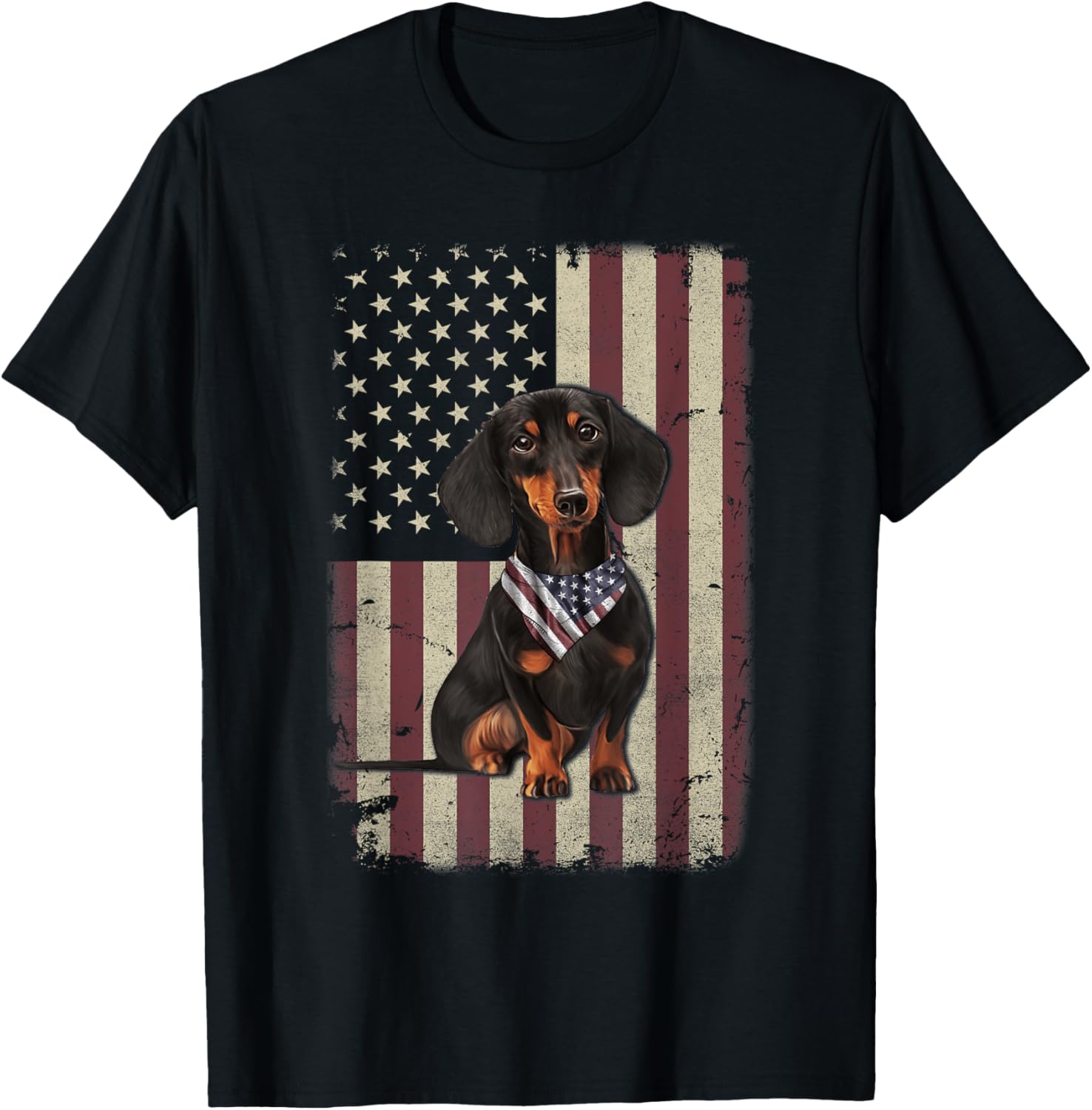 Dachshund American Flag Bandana 4Th Of July Tshirt Gifts