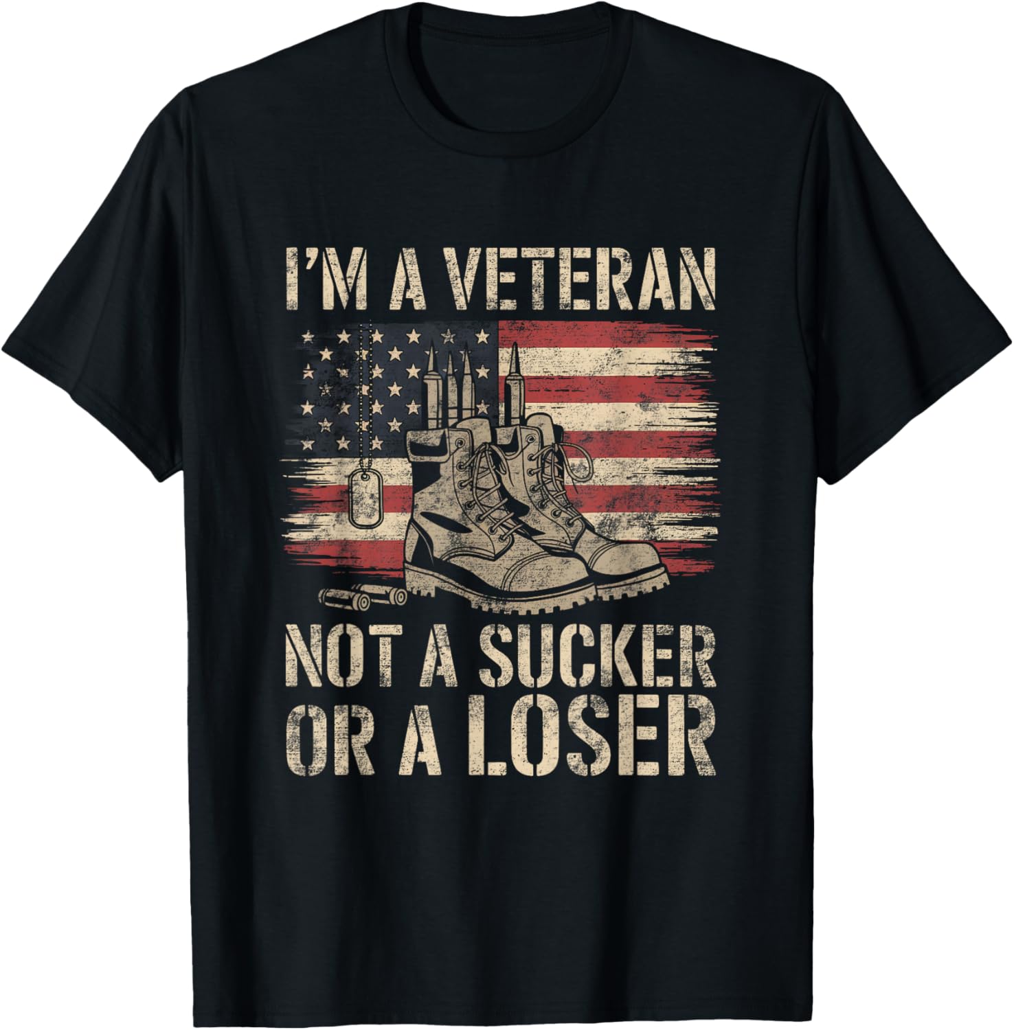 American Flag Im Veteran Not A Sucker Or A Loser