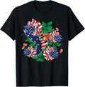 Hummingbird And Rose American Flag Tee Patriotic 4Th Of July