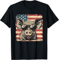 Usa Flag Patriotic Pig Art Theme Independence Day