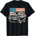 American Flag Pickup Truck Vintage 4Th Of July Usa Patriotic